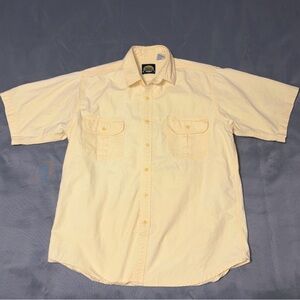 Cabela's Men's Large Regular Short Sleeve Button Up Shirt Yellow
